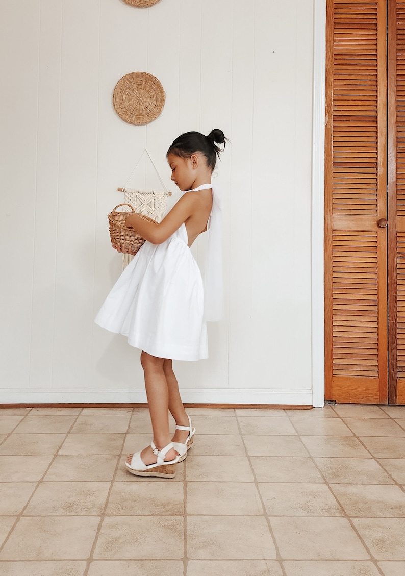 Vestido de niña de flores, vestido de marfil para niñas, vestido de niña de flores, vestido blanco para niñas, vestido de niña de flores blanco, vestido blanco de niño pequeño imagen 2