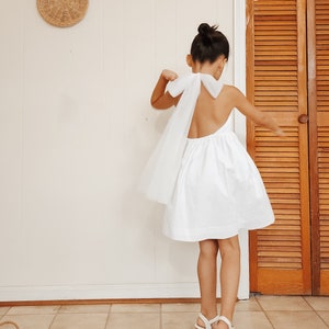 Vestido de niña de flores, vestido de marfil para niñas, vestido de niña de flores, vestido blanco para niñas, vestido de niña de flores blanco, vestido blanco de niño pequeño imagen 3