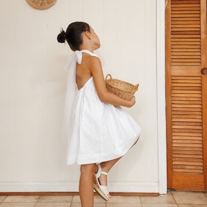 Vestido de niña de flores, vestido de marfil para niñas, vestido de niña de flores, vestido blanco para niñas, vestido de niña de flores blanco, vestido blanco de niño pequeño imagen 5