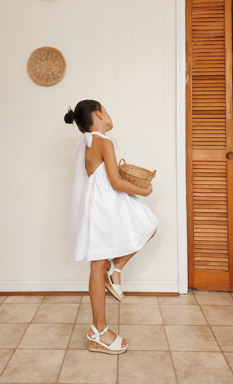 Vestido de niña de flores, vestido de marfil para niñas, vestido de niña de flores, vestido blanco para niñas, vestido de niña de flores blanco, vestido blanco de niño pequeño imagen 5