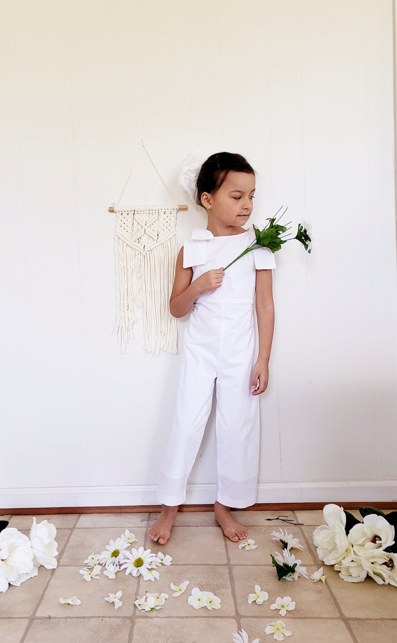 Flower Girl Dress Flower Girl Romper Toddler White Romper Etsy