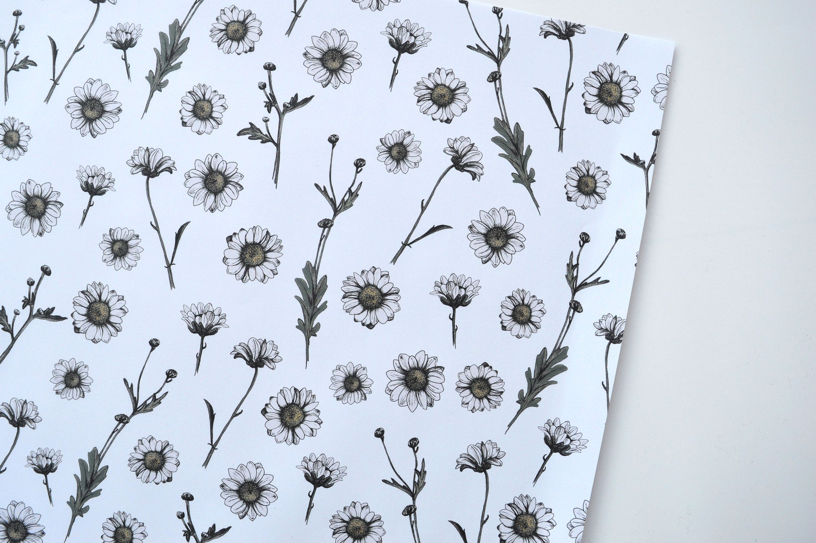 Floral Gift Wrap Fresh Spring Daisy Wrapping Paper Etsy UK