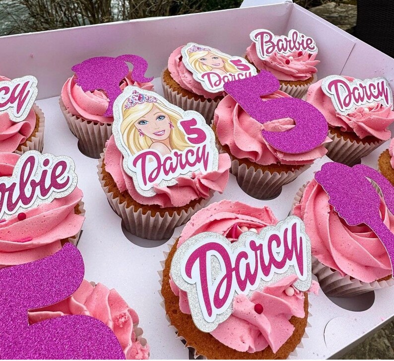 Barbie Cupcake Toppers Etsy UK
