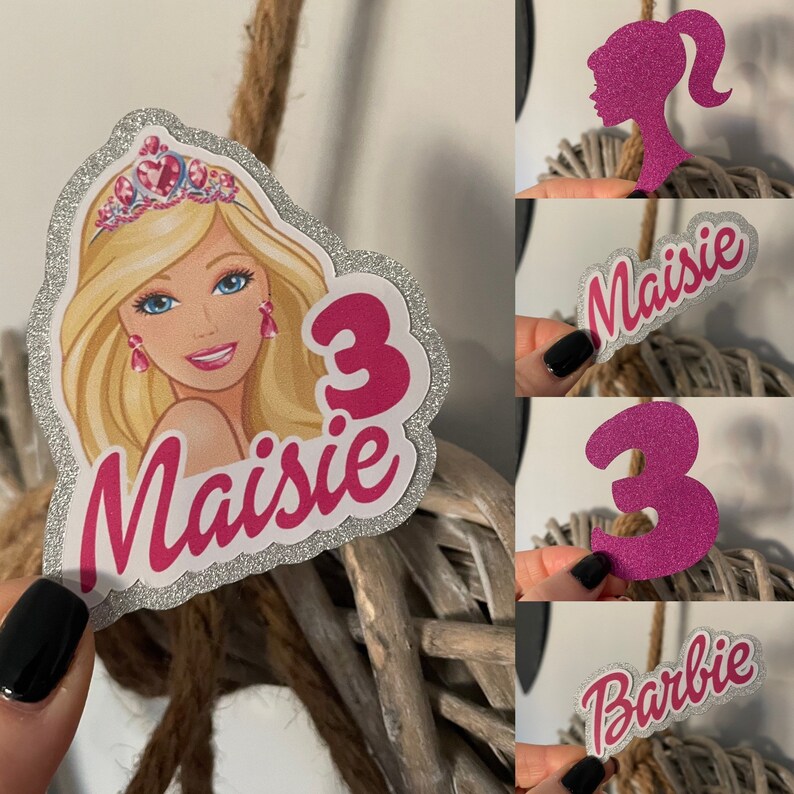 Barbie Cupcake Toppers Etsy UK