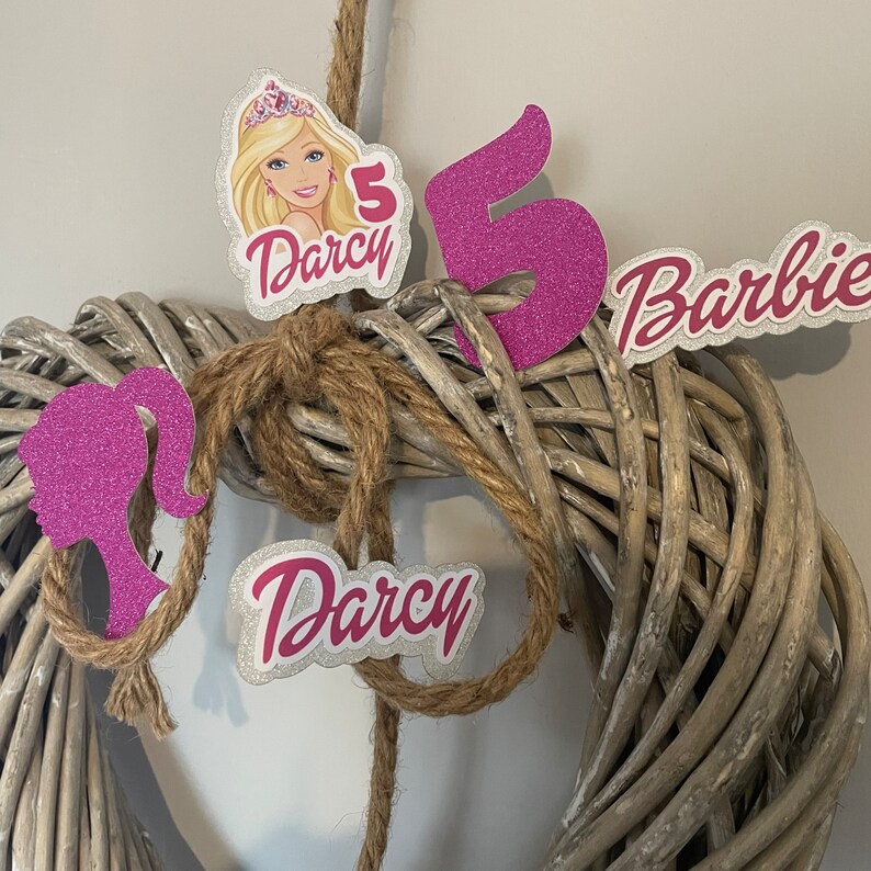 Barbie Cupcake Toppers Etsy UK