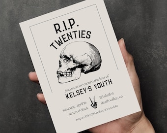 RIP to My 20's - Birthday Party Invitation - Digital Editable Template