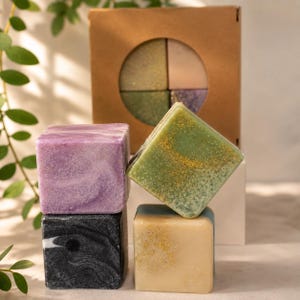 Vier Elemente-  Handgemachte Naturseife in Germany-Duschseife - Palmölfrei, 100% vegan , Naturkosmetik