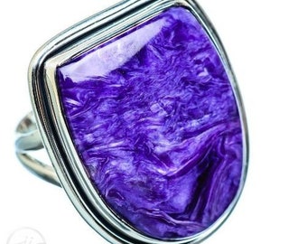 Fresh Arrivals Desinger Band Ring Purple Color Stone Pear Gemstone Gift Charoite Ring New Year Gift 925 Sterling Silver Gift For Her