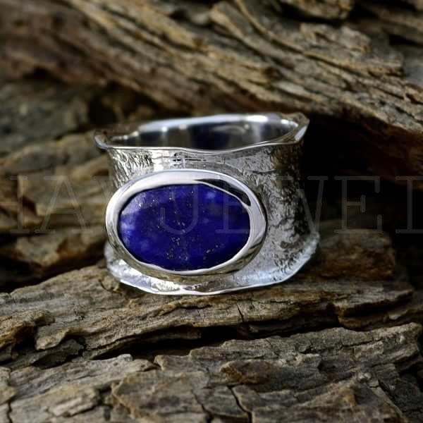 Lapis Lazuli Ring-925 Sterling Silver Ring-Lapis Lazuli Stacking Ring-Handmade Ring-Bezel Set Ring-Rings For Women's-Minimalist Jewelry.