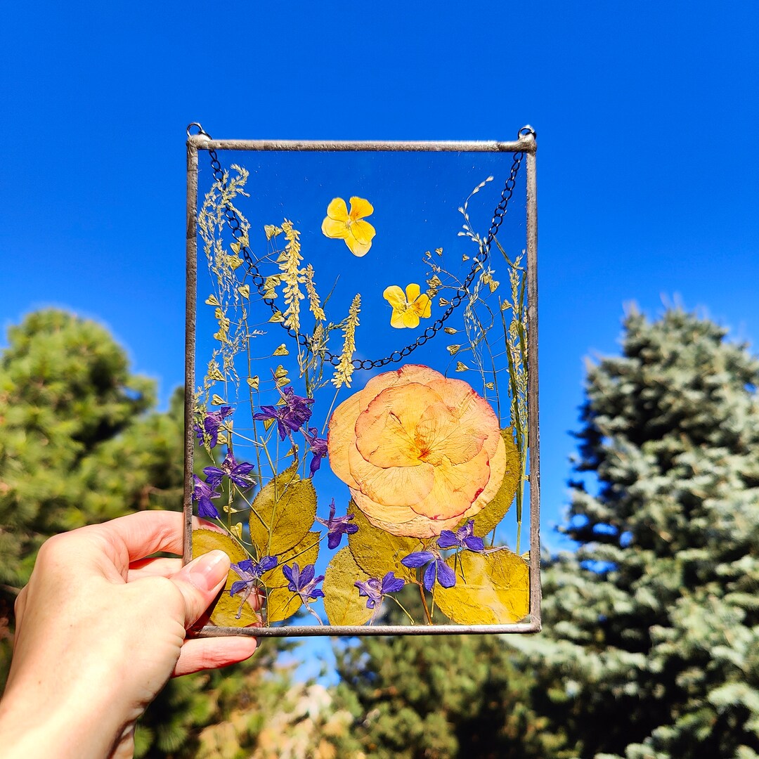 Pressed Flower Frame. Pressed Flower Art Herbarium Frame Dried Etsy