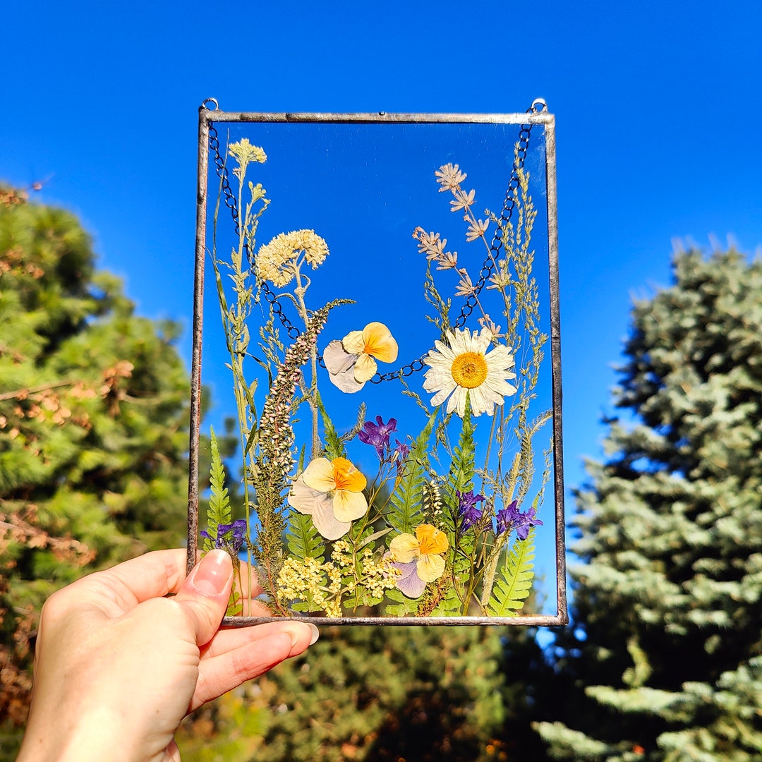 Pressed Flower Art Herbarium Frame Pressed Flower Frame Dried Etsy