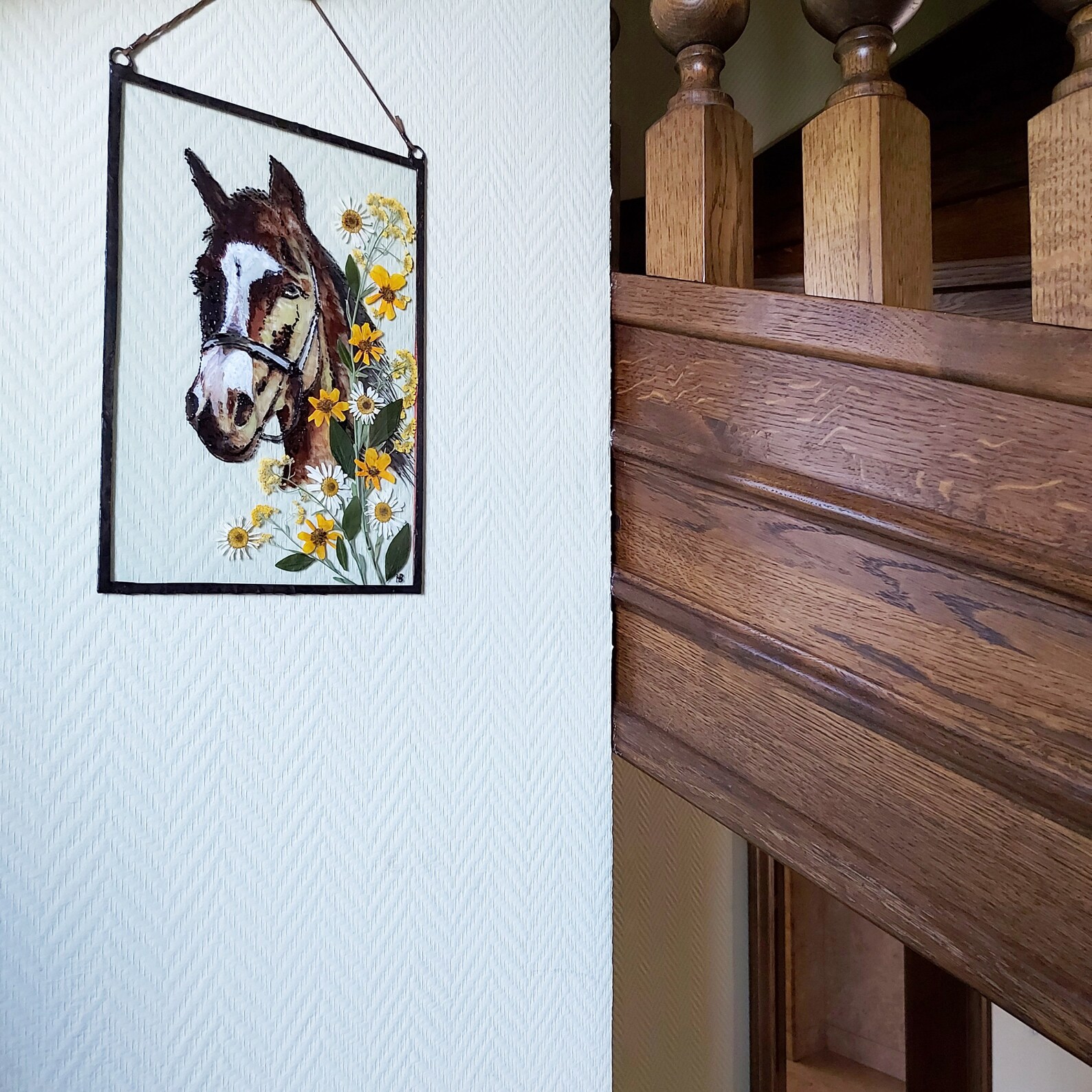 Horse Frames Suncatcher Hand Painted Horse Art Cottagecore Etsy