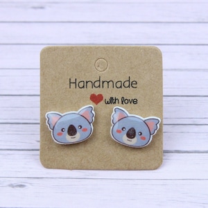 Koala Bear Stud Earrings, Cute Kids Gift, Australia Koala Jewelry