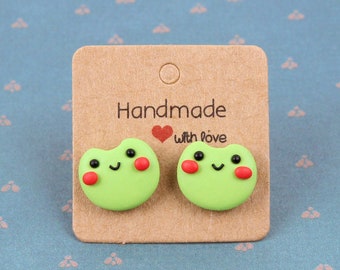 Kawaii Frog Stud Earrings, Funny Froggy Gift, Cute Cottagecore Jewelry