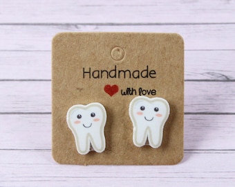 Happy Teeth Stud Earrings, Dental Dentist Gift, Dentist Earrings