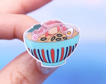 Ramen Bowl Pin Brooch, Anime Lover Gift, Japanese Miniature Food, Ramen Noodle Badge, Cute Anime Pin, Ramen Lover Gifts