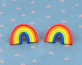 Orecchini a bottone arcobaleno, regalo LGBTQ Pride, adorabili gioielli queer, orecchini lesbici