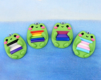 Pendientes de rana LGBTQ+, precioso regalo del Orgullo Gay, pendientes Goblincore, collar bisexual, asexual, no binario, pansexual, transgénero y lesbiana.