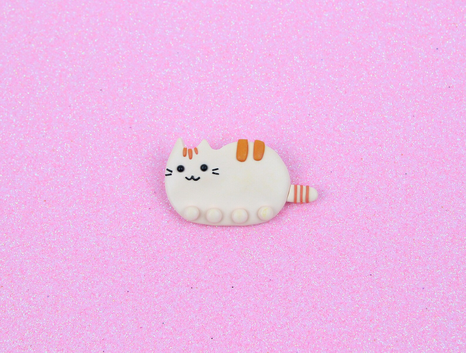Orange Pusheen Cat Pin Brooch Etsy