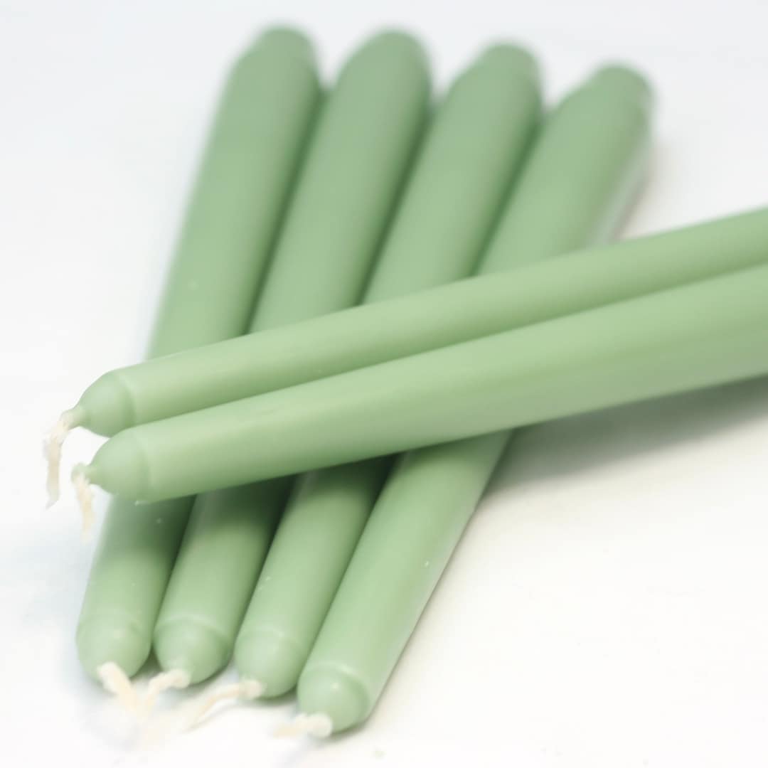 Jade Green Taper Candles / Dinner Candles / Pack of 6 / 25cm Etsy UK