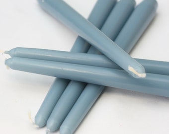 Ocean Blue Taper Candles / Dinner Candles / Pack of 6 / 25cm long / Unscented / Non-drip.