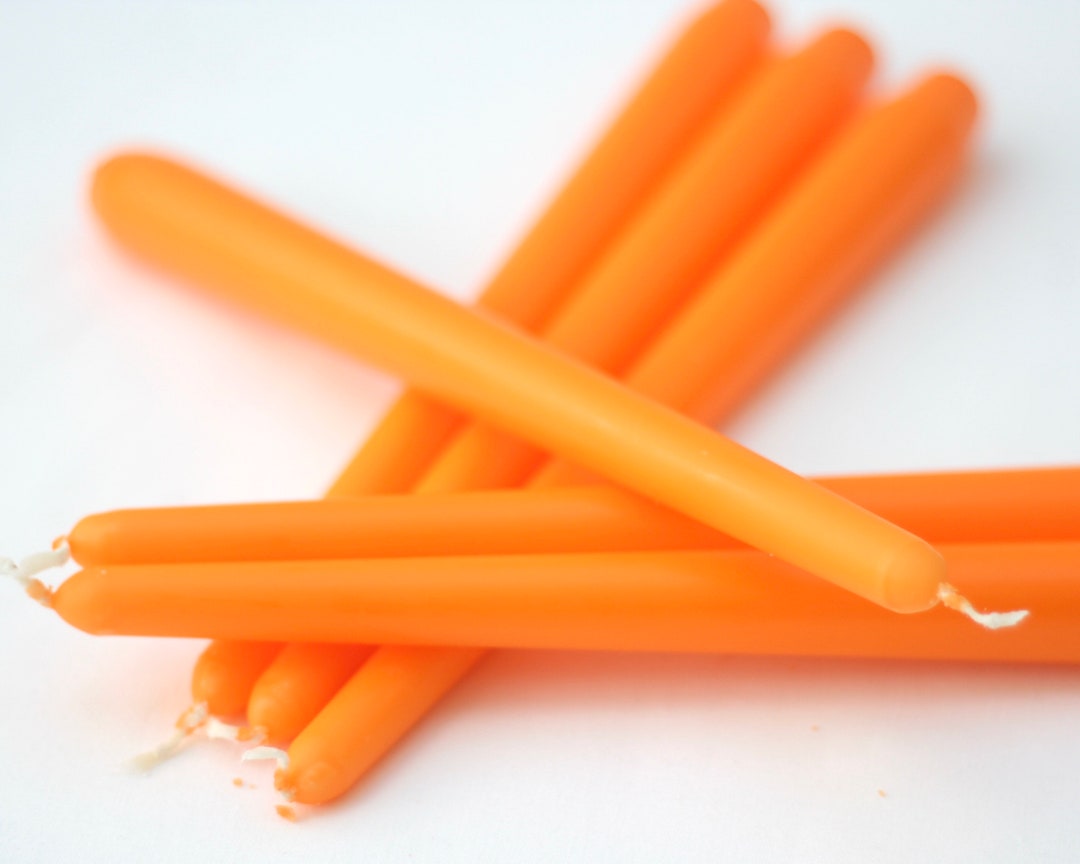 Orange Taper Candles / Dinner Candles / Pack of 6 / 25cm Long