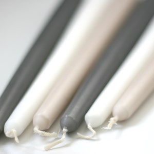 Winter Collection Colourful Candles / Taper Candles / Dinner Candles / Pack of 6 / 25cm long / Unscented / Non-drip.