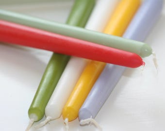 Wildflower Collection Taper Candles: Colourful Unscented Dinner Candles, Set of 6