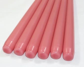 Bubblegum Pink Taper Candles / Dinner Candles / Pack of 6 / 25cm long / Unscented / Non-drip.