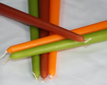 Autumn Taper Candles: Unscented Non-Drip Dinner Candles, 25cm, Set of 6