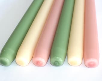 Pastel Taper Candles: Unscented Non-Drip Dinner Candles, Set of 6