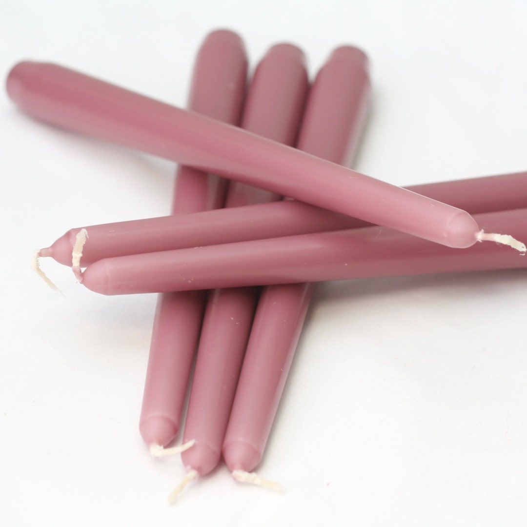 Dusky Pink Taper Candles / Dinner Candles / Pack of 6 / 25cm Long