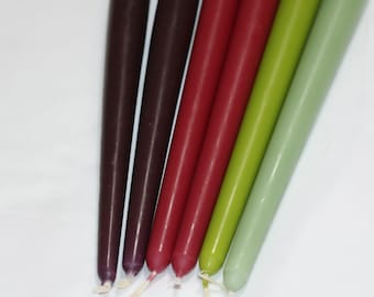 Elderberry Hues Taper Candles / Dinner Candles / Pack of 6 / 25cm long / Unscented / Non-drip.