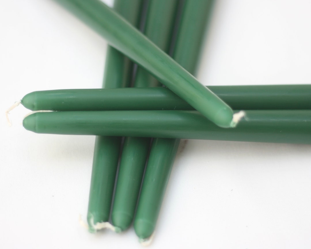 Dark Green Taper Candles / Dinner Candles / Pack of 6 / 25cm Etsy
