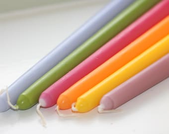 Tutti Frutti Taper Candles: Colourful Unscented Dinner Candles, Non-Drip, Set of 6