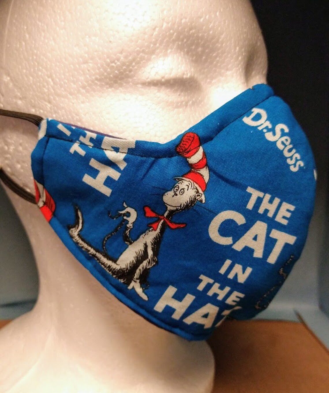Dr. Seuss's Cat in the Hat Face Mask Etsy