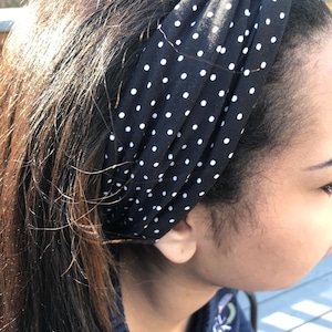 Audrey PolkaDot or Stripe Twist Headband | Handmade Headband, Headbands for Women, Twist Knot, Teacher Headband, Polka Dot Headband, Cgm