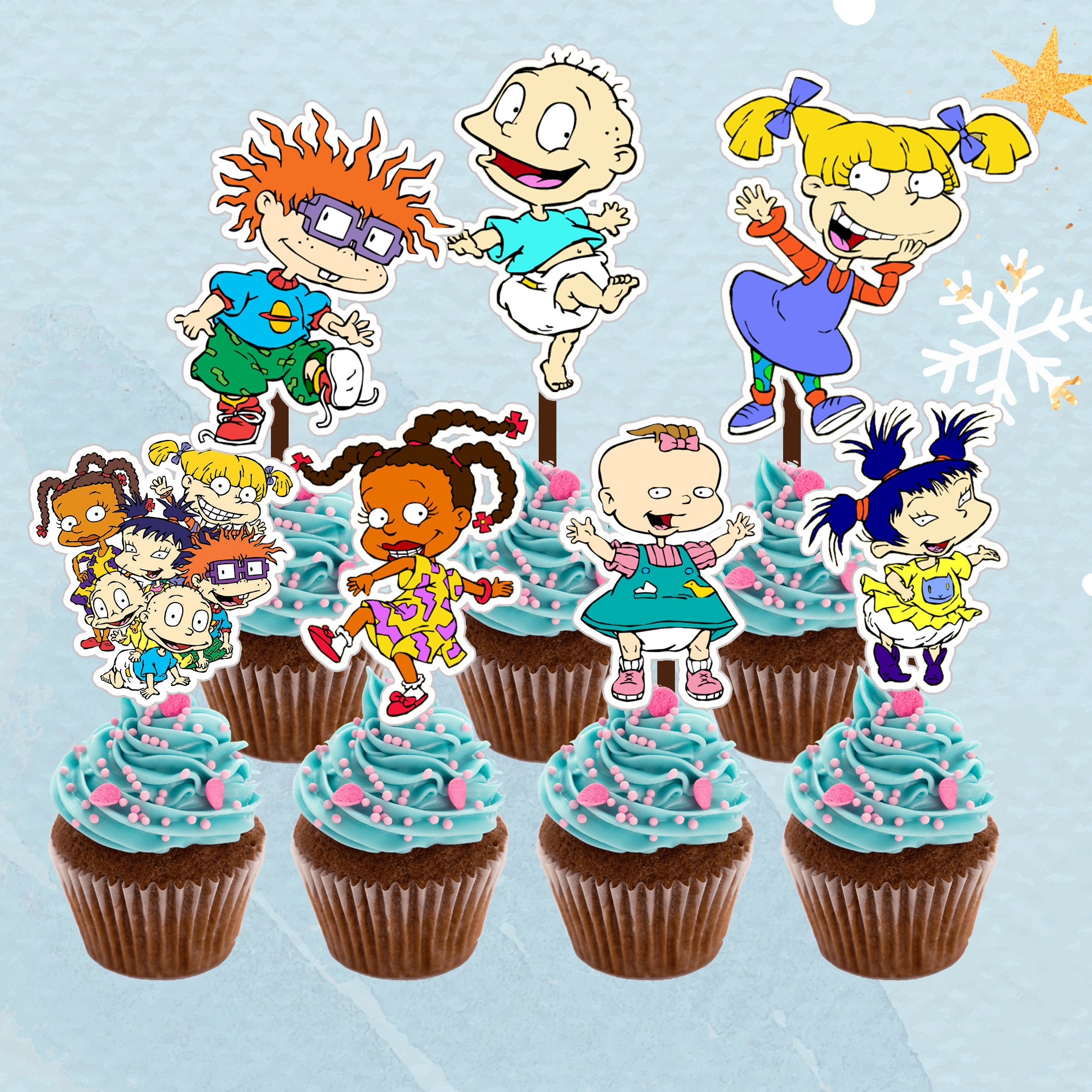 Rugrats thema Cupcake Toppers Rugrats verjaardag Rugrats Etsy