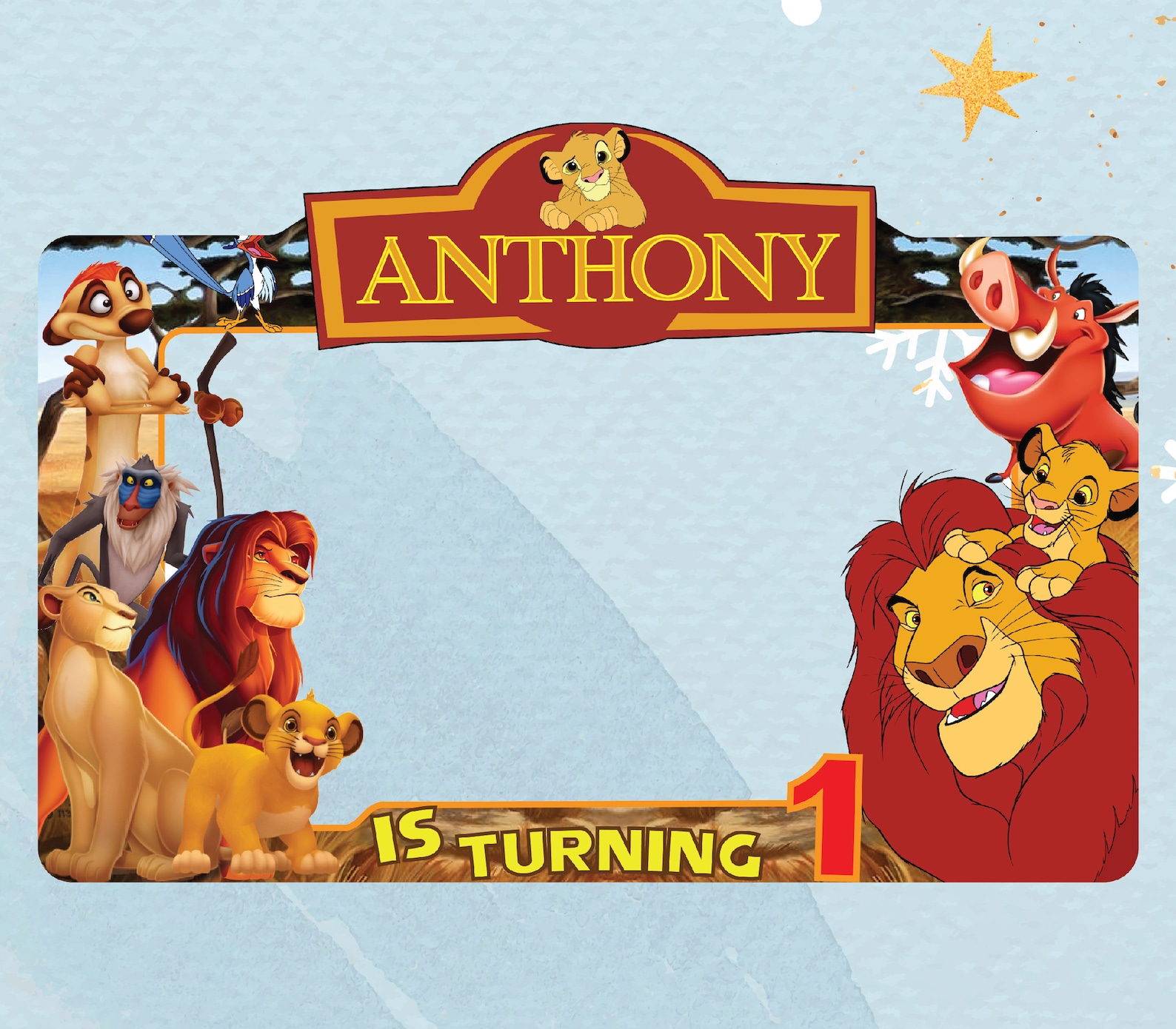 Lion King Photo Booth Frame Lion King Birthday Frame Lion Etsy