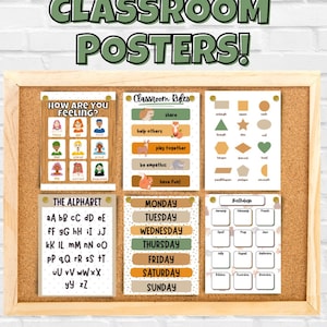 Woodland Classroom Posters Décor | Forest Camping Theme | Digital Download