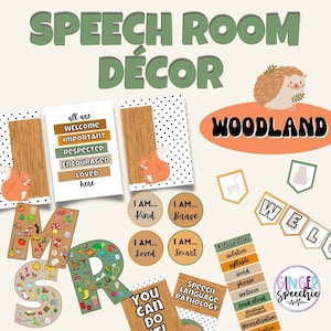 Woodland Speech Room Décor | Forest Camping Theme | Digital Download