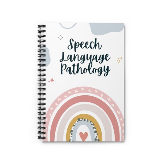 Boho Rainbow Speech Language Pathology Notebook Spiral Notebook - Ruled Line