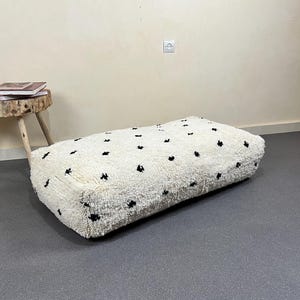 Rectangular Moroccan wool floor pouf-large cushion cover 48x24x8 Inches FREE SHIPPING