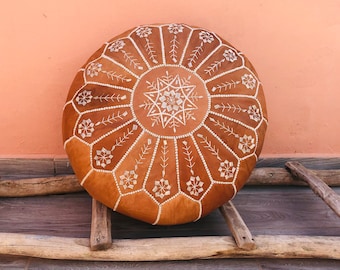 Marokkaanse lederen poef, ottomaanse voetkruk, luxe poef, home decor, Insert beschikbaar, freeshipping