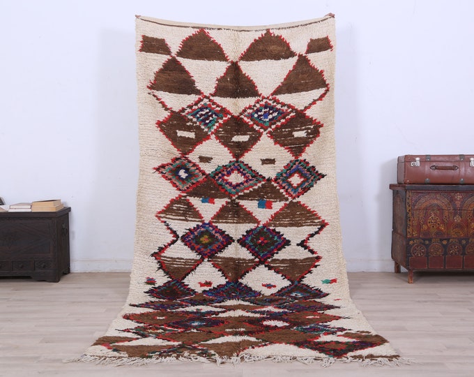 Moroccan Rug,Handmade Wool Rug,Berber Area Rug,Tribal Style Rug,Tippech Rug 8.9 x 4.1FEET