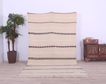 Vintage Moroccan Berber Blanket,Wedding Handera Blanket,Wedding Rug 10.4 x 5.6FT