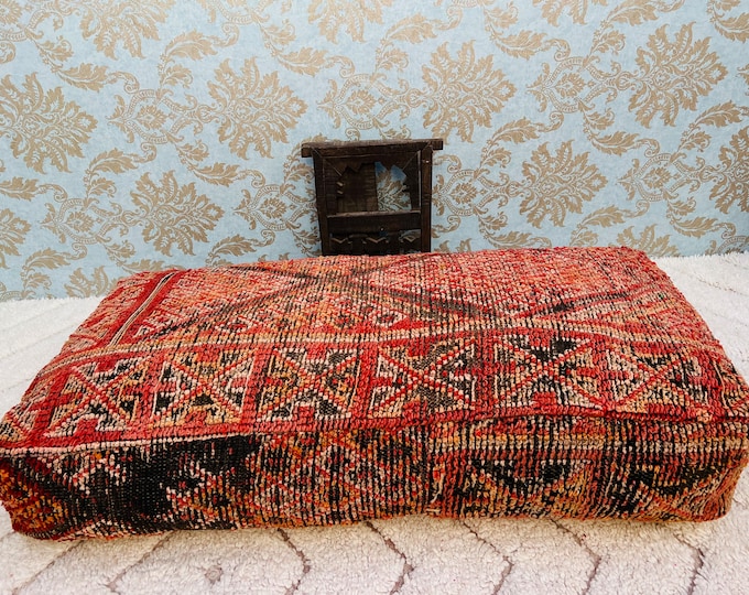 Amazing Berber Moroccan cushion vintage floor pouf ottoman 30% off pouf 48" x 24" x 8" FREE SHIPPING