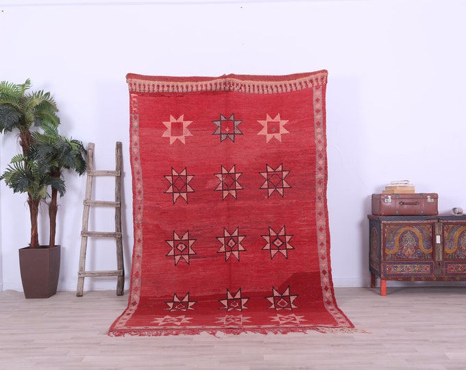 Livingroom Rug-Area Rug-Vintage Berber rug-Abstract Rug 8.3 x 5.3 FEET
