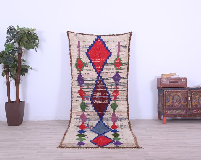 Colorful Berber Rug,Bohemian Rug,Vintage Rug,Berber Design Rug 9.5x3.4FT