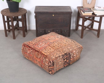 Moroccan ottoman stool chair hand woven pouf seat cushion knot pouffe 24"24"8"freeshipping